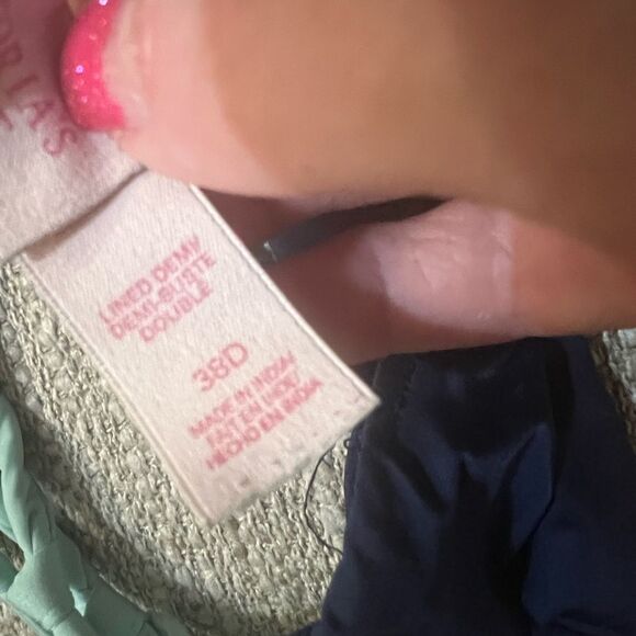 Victoria’s Secret lightly lined Demi navy/seafoam cage bra size 38D - Picture 7 of 8